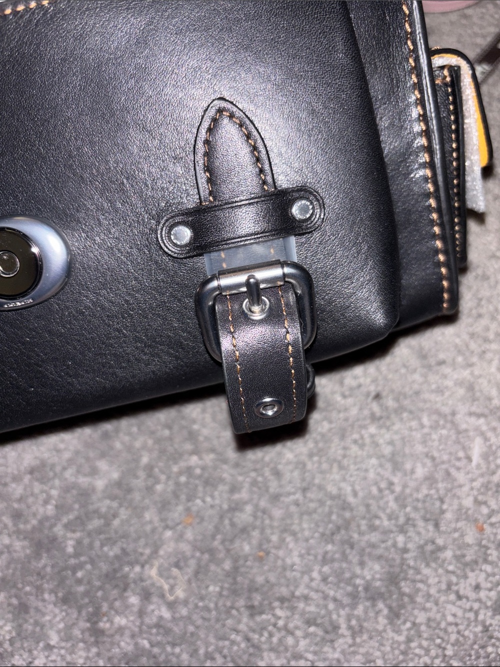 Coach Western Tabby Black Leather Crossbody with Signature C Buckle - Picture 9 of 11